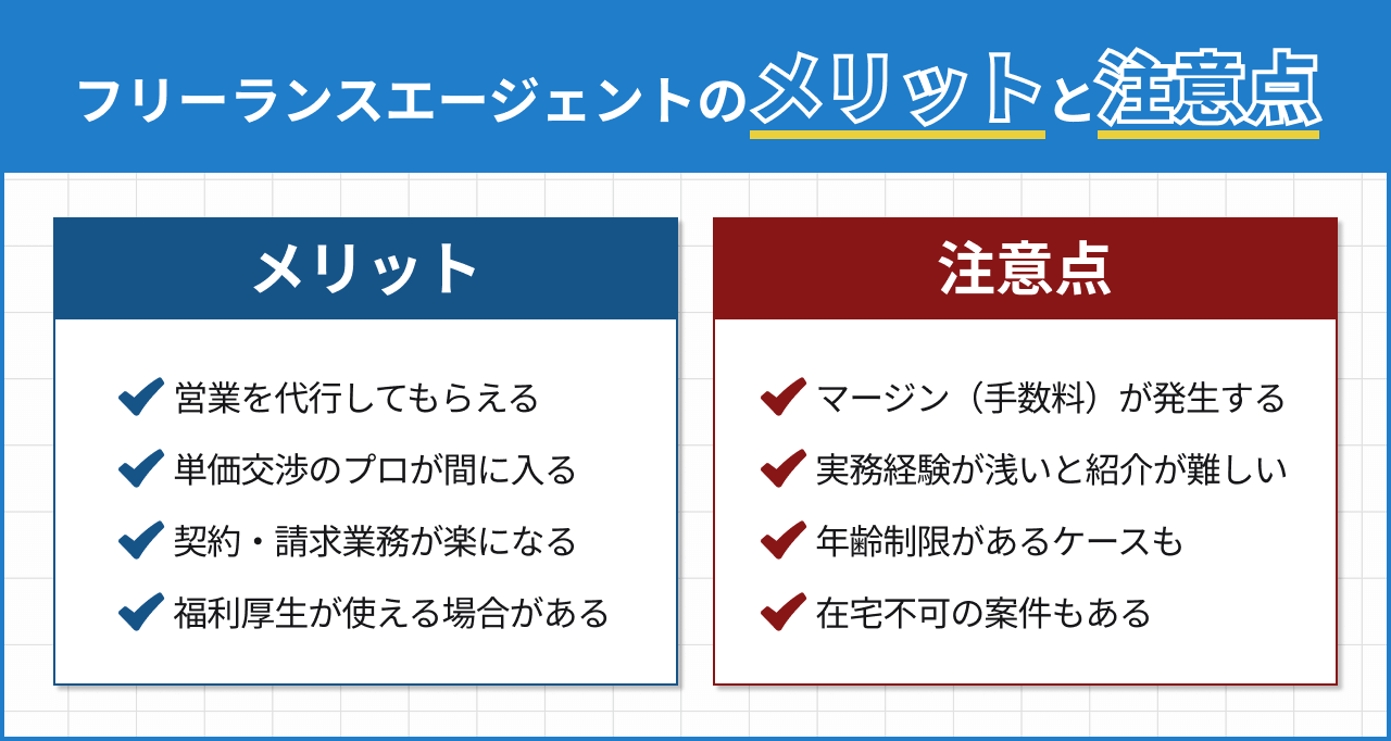 フリーランスエージェントをおすすめする理由と注意点
