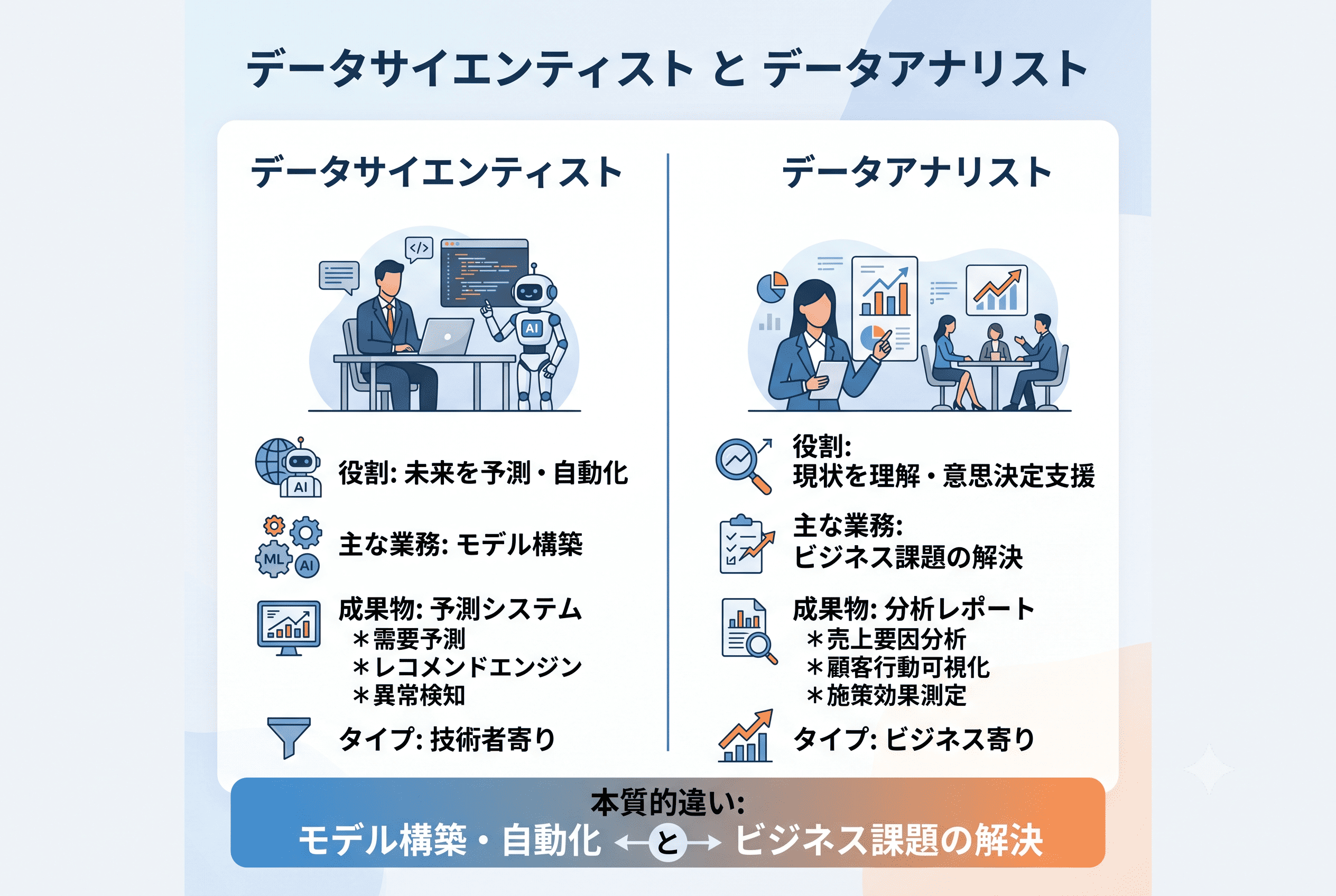 データサイエンティストとデータアナリストの違い